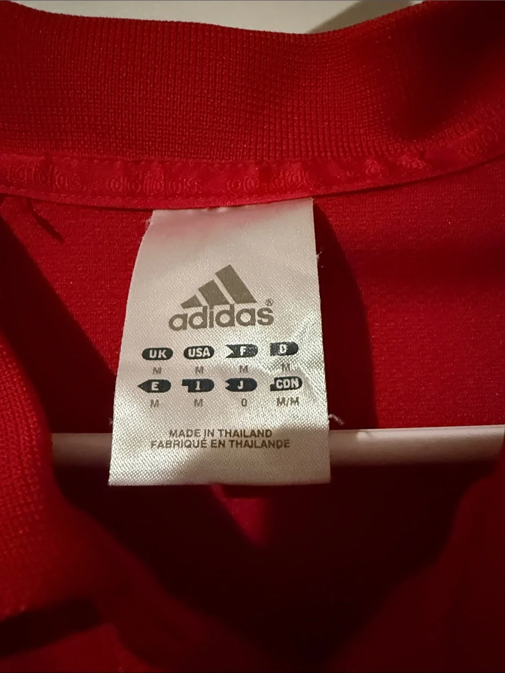 adidas Red Short-Sleeve Polo with Silver Accents